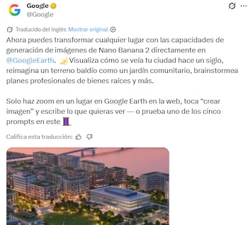 Google Earth - IA - Nano Banana - mapas - tecnología - 30 de julio