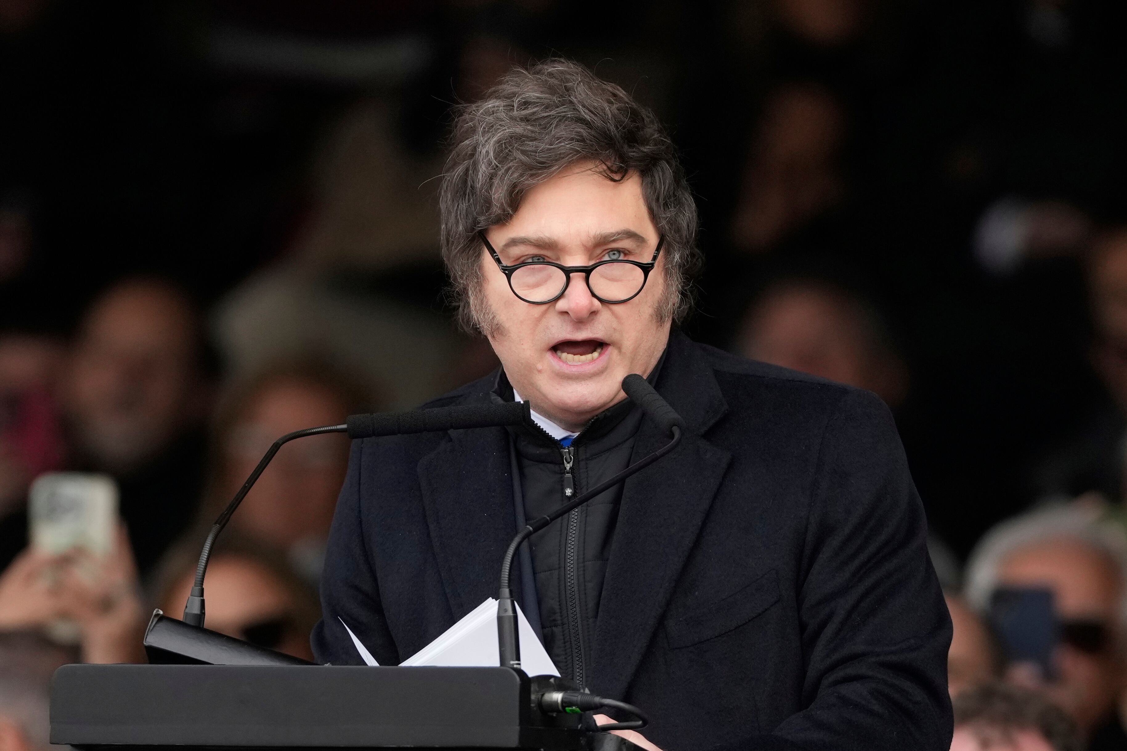 El presidente Javier Milei reaparecerá hoy en el predio de La Rural por la Feria Internacional de Turismo (Archivo: AP Foto/Gustavo Garello)