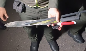 Intervención policía en el Deportes Tolima vs. Independiente Santa Fe