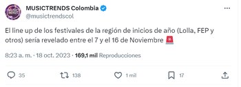 Music Trends Colombia anunció que