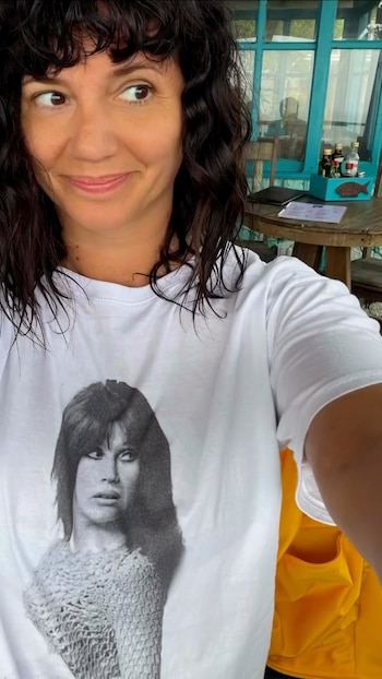 Griselda lució una remera con