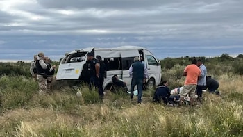 Volcó una furgoneta en la