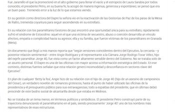 En el texto señalan a Angie Rodríguez de tener presuntos vínculos con gestores de paz - crédito El Unicornio/sitio web