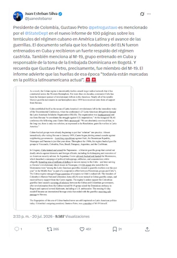 Informe del Departamento de Estado mencionó a Gustavo Petro
