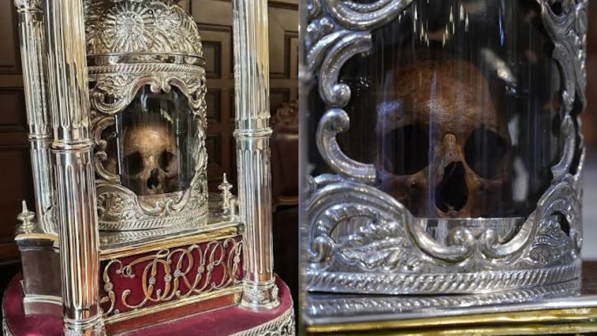 El cráneo de Santo Toribio de Mogrovejo permanece conservado en un relicario de plata que se exhibirá en la Catedral de Lima durante la visita papal a Perú. (Infobae Perú/Agencia Andina)