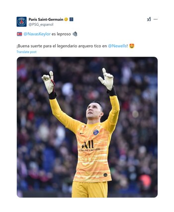 El posteo del PSG saludando