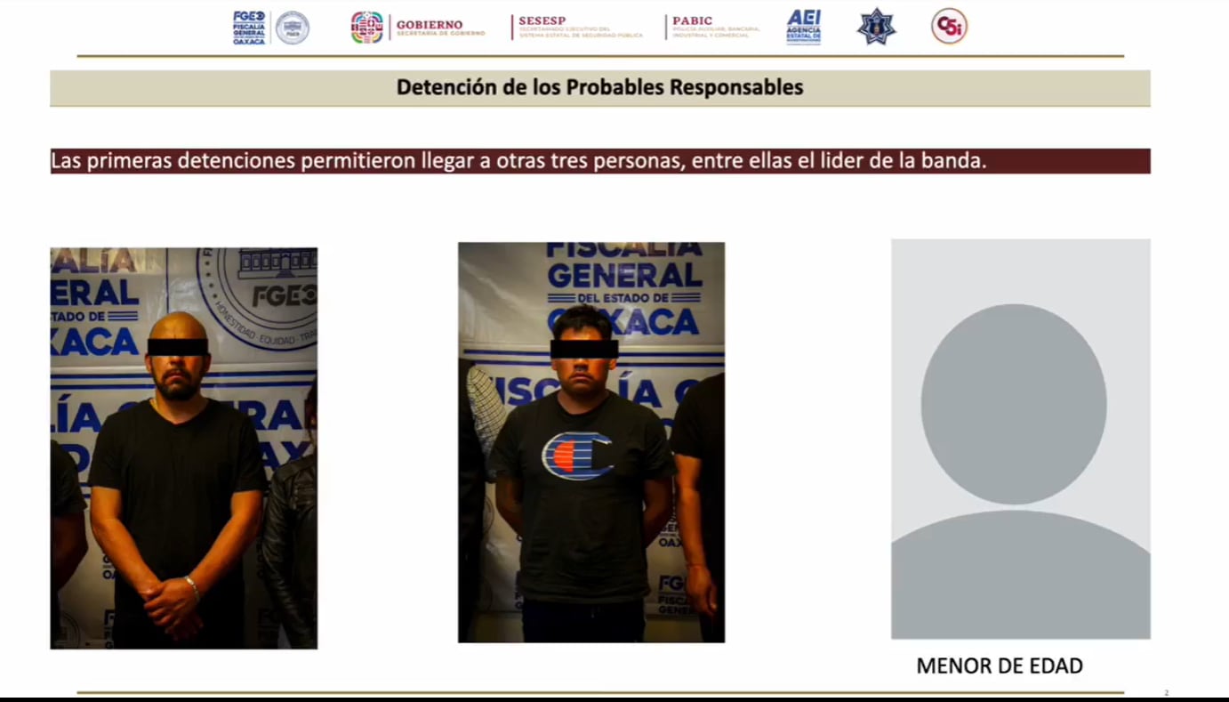 El presunto líder criminal (izquierda) es uno de los detenidos (FGEO)