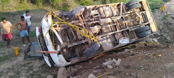 La ruta escolar se volcó