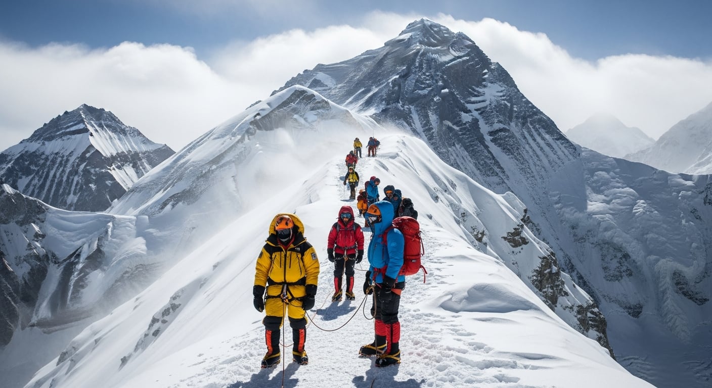Un accidente con una bombona de gas casi termina en tragedia y retrasa el asalto final a la cima del Everest (Imagen Ilustrativa Infobae)