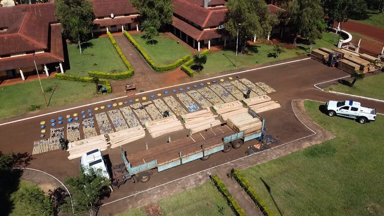 Vista aérea de lo incautado