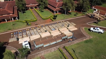 Vista aérea de lo incautado