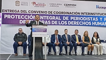 Firma de convenio de Coordinación Interinstitucional para la Protección Integral de Periodistas y personas de los DDHH en Huixquilucan Edomex