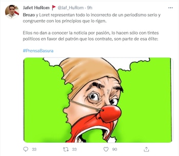Brozo es criticado en redes (Cortesía: Twitter)