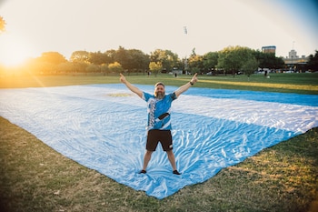 salto paracaídas bandera argentina - record