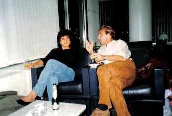 Sabatini, Kirmayr y un momento relajado a principios de los 90 (Crédito: gentileza Carlos Kirmayr)