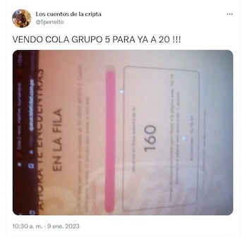 Venden cola para comprar entradas