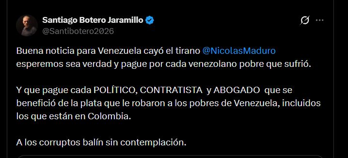 Santiago Botero Jaramillo - crédito red social X