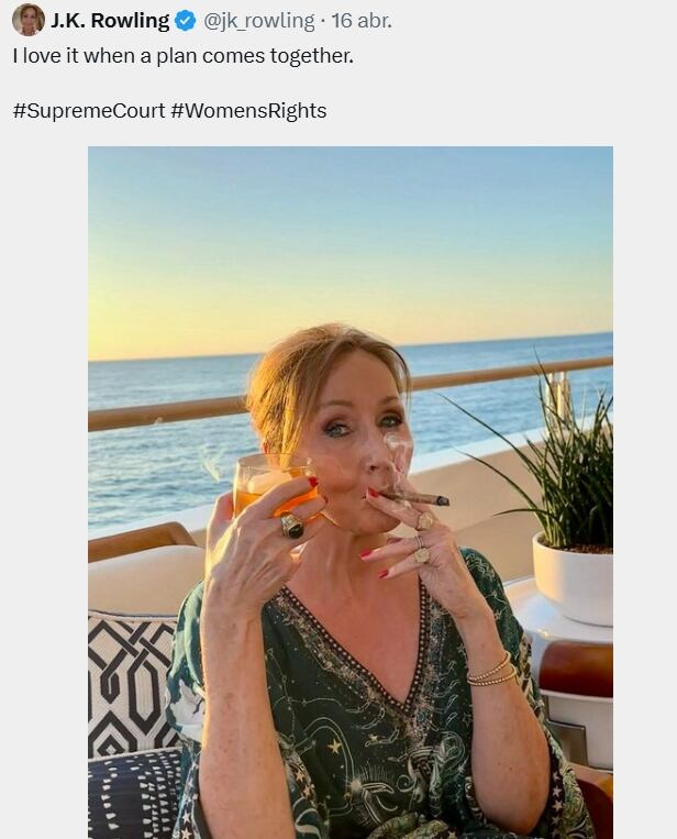 JK Rowling celebró la decisión de la corte con una publicación en su cuenta de X. (X: @jk_rowling)