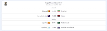 Partidos del domingo 21 de junio en la Copa Mundial de la FIFA 2026 - crédito FIFA