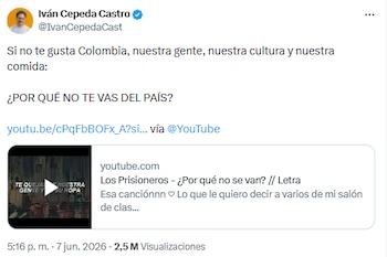 Iván Cepeda generó controversia por mensaje en redes y canción de Los Prisioneros - crédito @IvanCepedaCast/X
