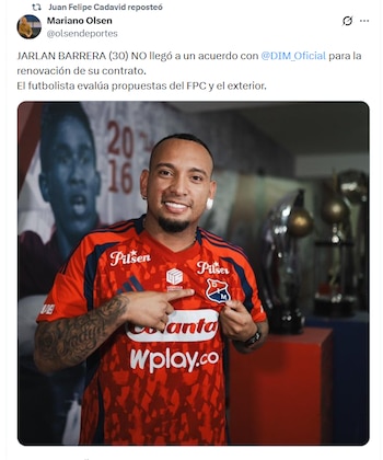 Jarlan Barrera jugó 25 partidos