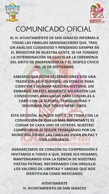 Comunicado del Ayuntamiento de San