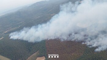 Bombers prioriza que los flancos del incendio de Aiguamúrcia (Tarragona) no lleguen a la población
