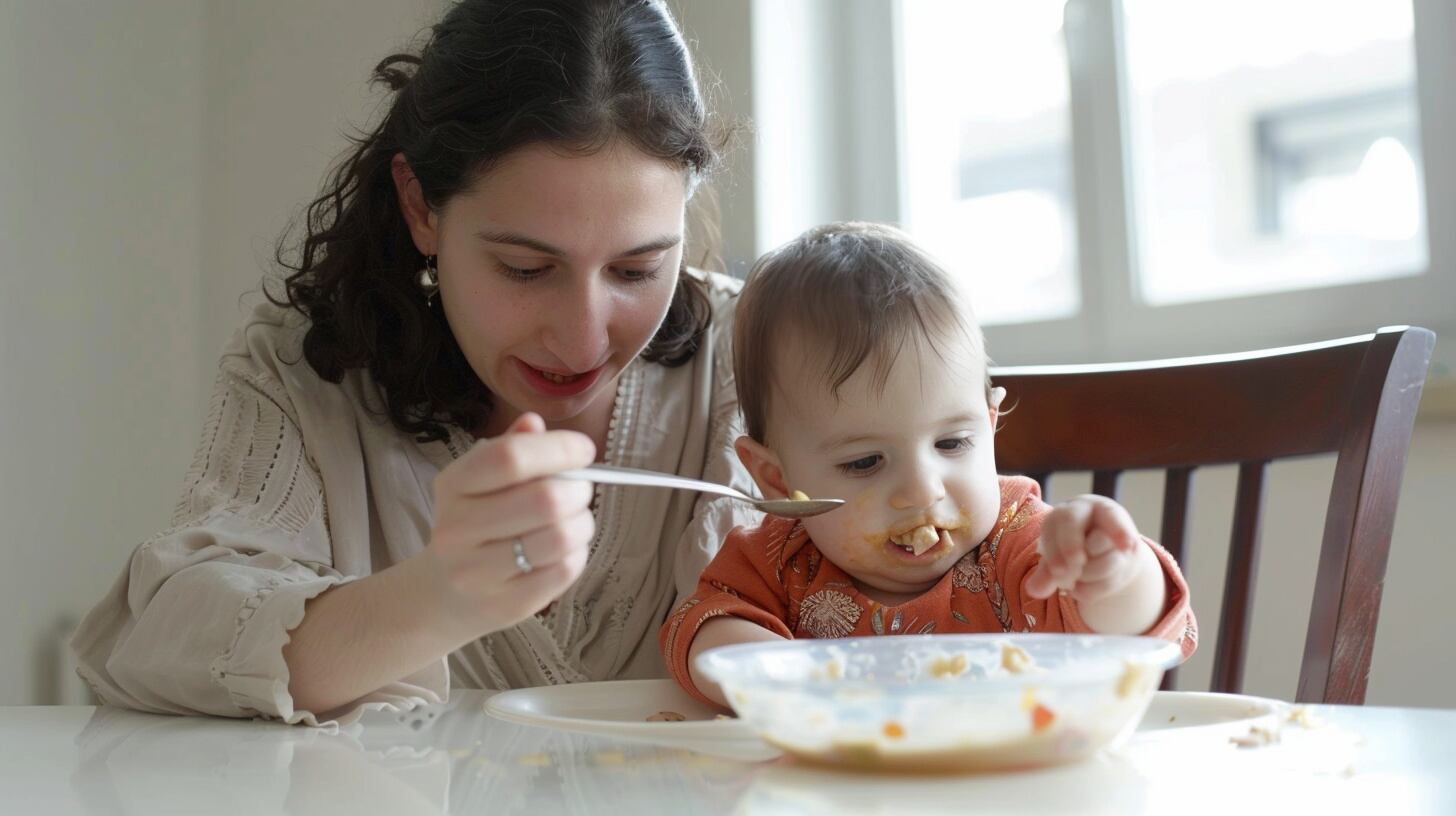 Una madre dando de comer a su bebé (Imagen Ilustrativa Infobae)