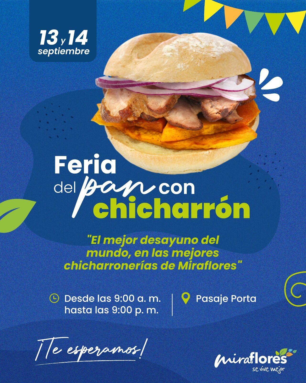 Final del ‘Mundial de desayunos’ en pantalla gigante y con feria del pan con chicharrón este sábado en Miraflores