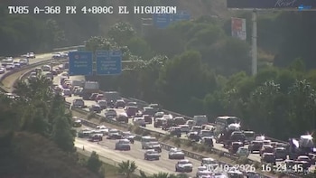 Tráfico en la carretera A-368 a la altura del kilómetro 4,8, en la provincia de Málaga. (DGT)