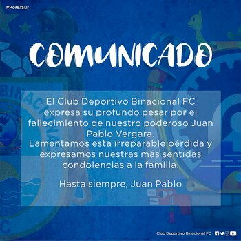 El comunicado de Binacional sobre