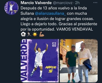 Marcio Valverde jugará su tercera temporada en Alianza Atlético de Sullana.