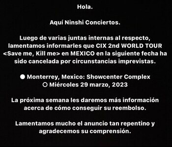 Declaración de Ninshi Conciertos sobre