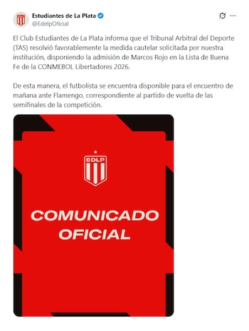 Comunicado Estudiantes Marcos Rojo