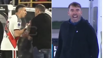 “¡Cerrá el c..., carajo!”: el acalorado ida y vuelta entre Coudet y Borré en medio del empate de River Plate en Colombia