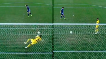 Atajó un penal, pero festejó