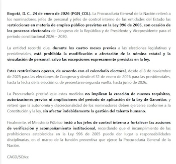 La Procuraduría pide a nominadores