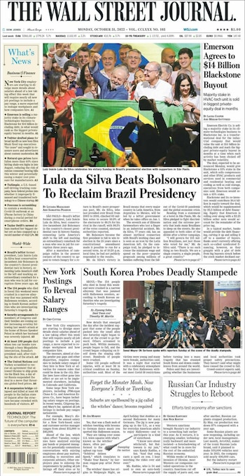 Portada The Wall Street Journal