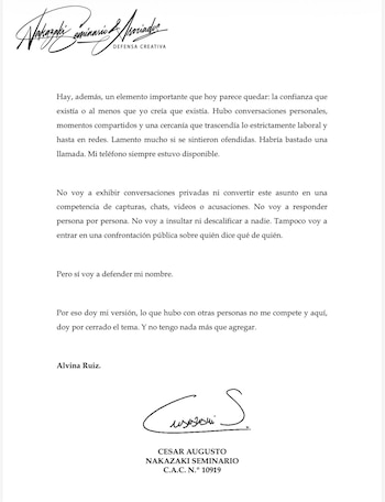 Alvina Ruiz publica su descargo y niega acusaciones de maltrato por dos maquilladoras.