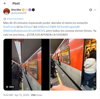 Atrasos en la Línea 7 del Metro. (X/@shoshito29)