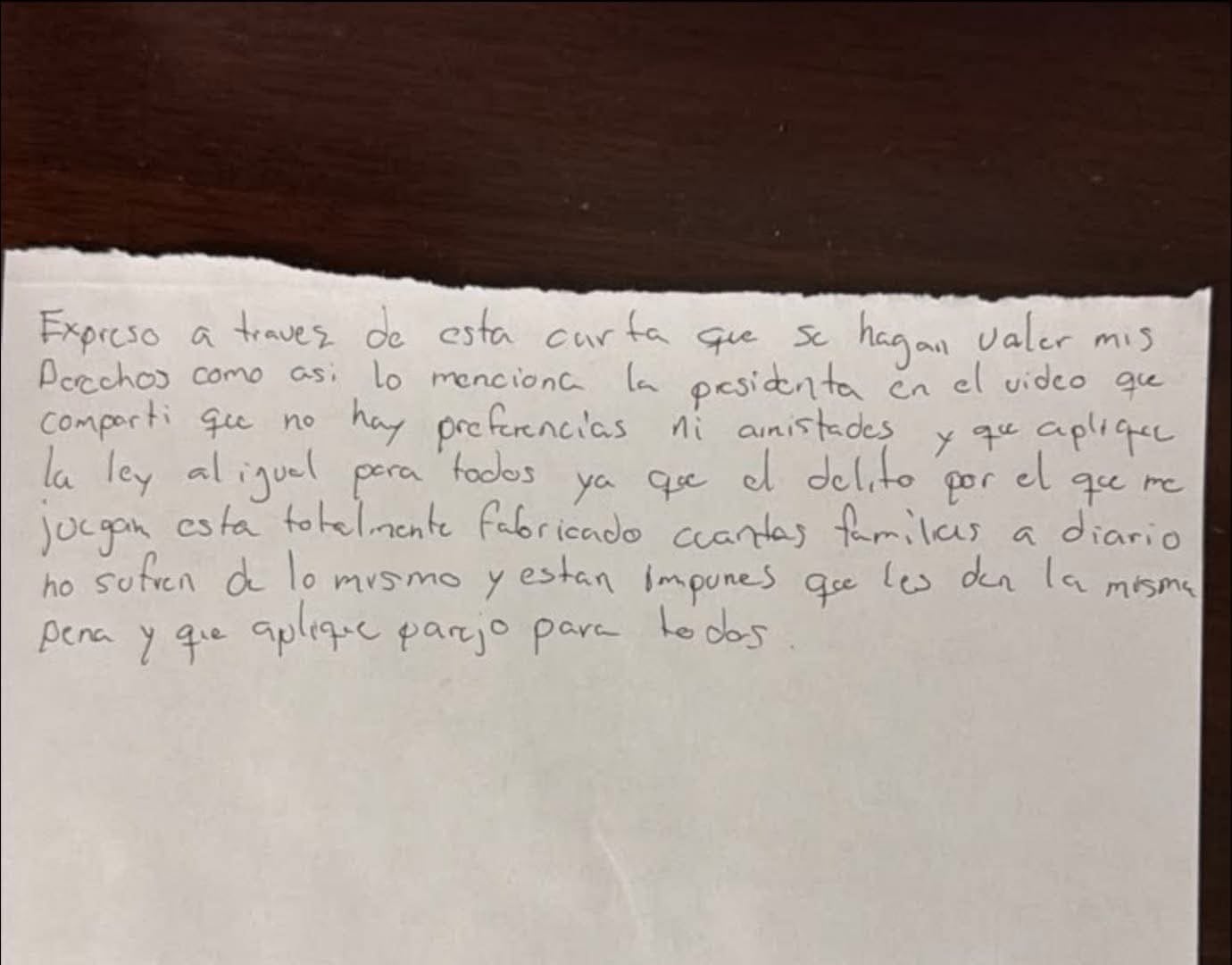 Esta es la carta escrita por el influencer y subida a sus redes sociales (Fb: Fofo Mqz)