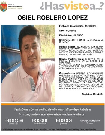 Maestro desaparecido en Chiapas