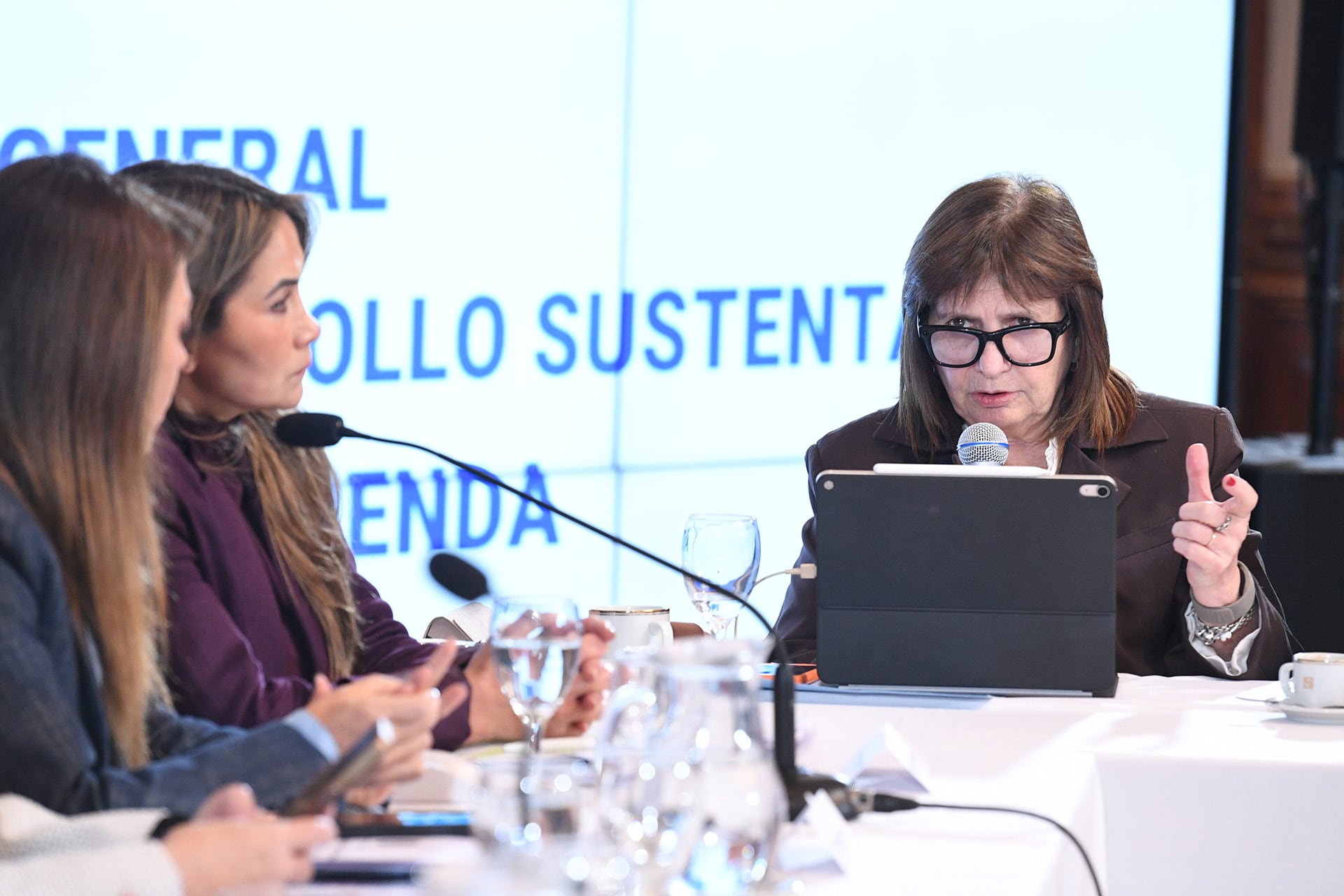 La jefa libertaria, Patricia Bullrich, durante un plenario de comisiones realizado por la mañana de este miércoles