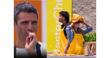 Emiro Navarro invitó a Robert Farah a sumarse al grupo amarillo junto a Verónica Orozco y Sebastián Vega - crédito @masterchefcelebrityco/ Instagram