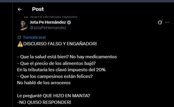 Jota Pe Hernández lanzó duras