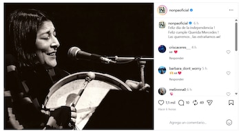 Rodolfo Mederos compartió una imagen del archivo de la Fundación Mercedes Sosa para recordar a la artista en el día de su nacimiento