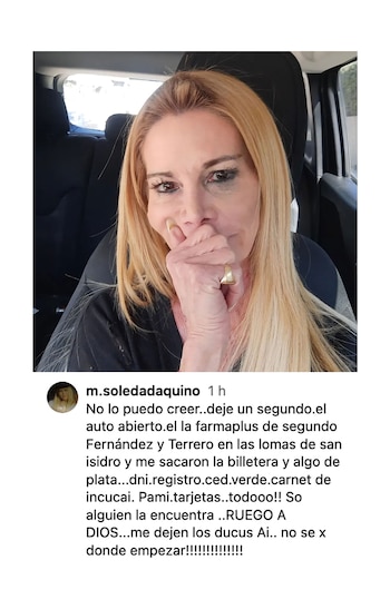 El posteo de Soledad Aquino