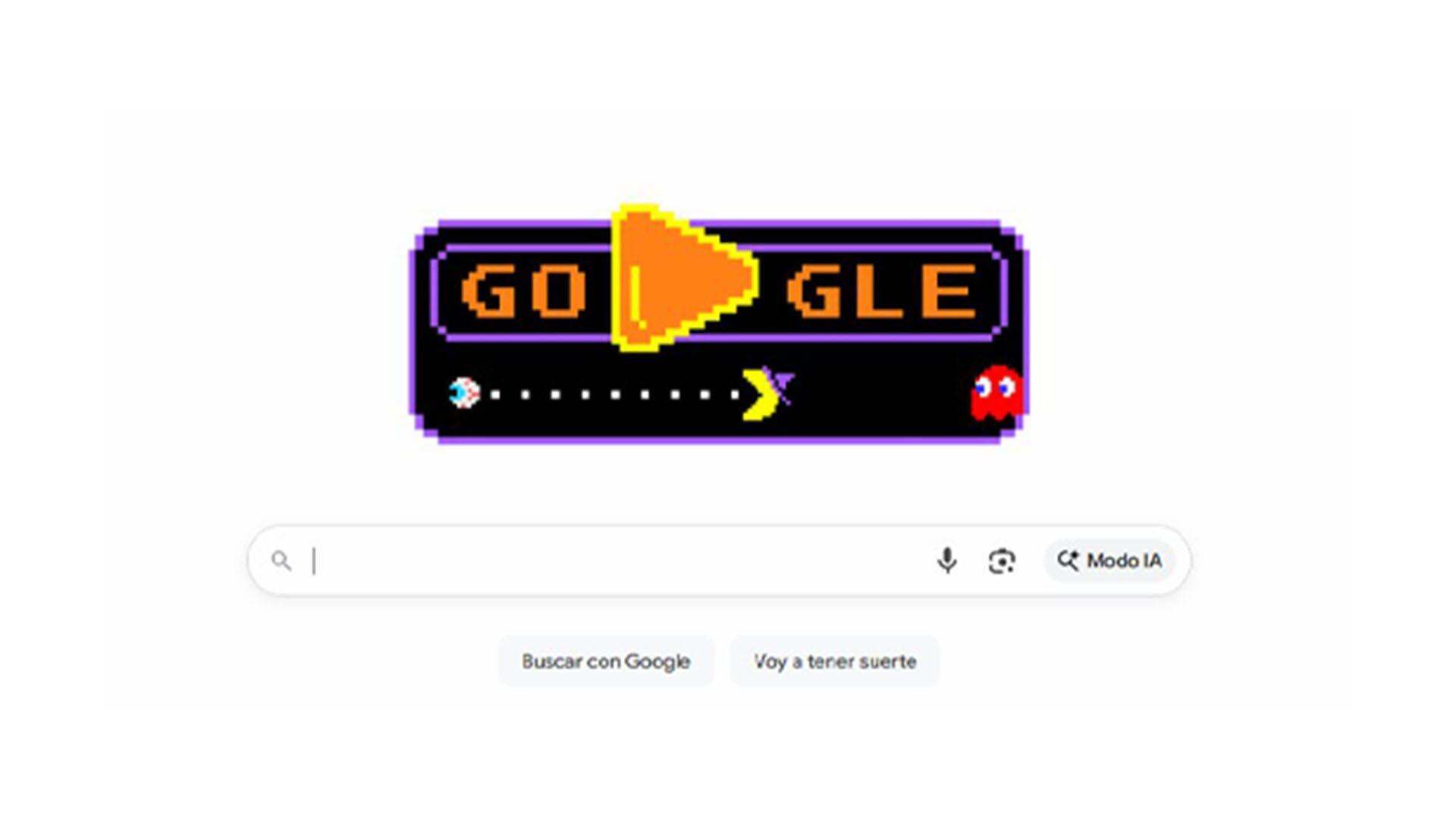 El doodle de Google que se inspira en Pac-Man para celebrar Halloween.