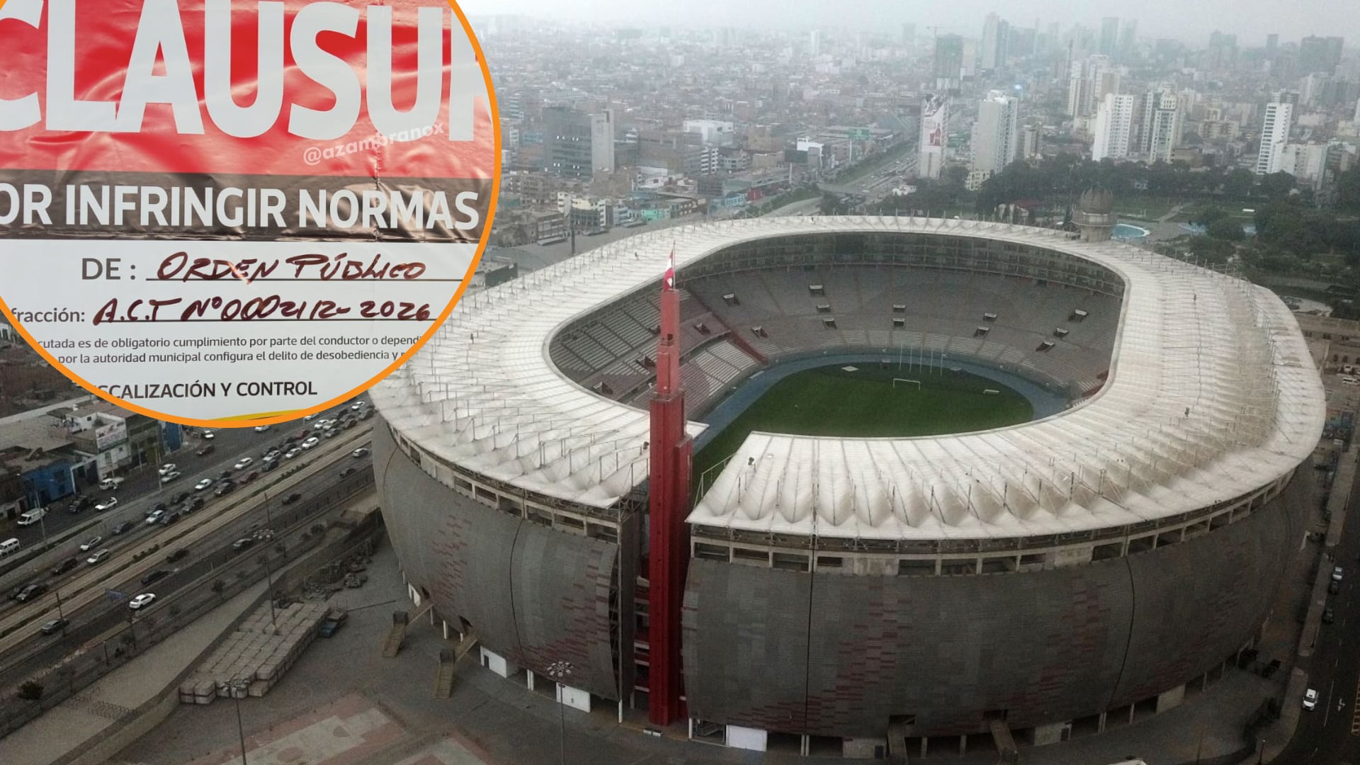 Municipalidad de Lima clausura el Estadio Nacional por infringir normas de “orden público”. (Foto: Composición - Infobae)