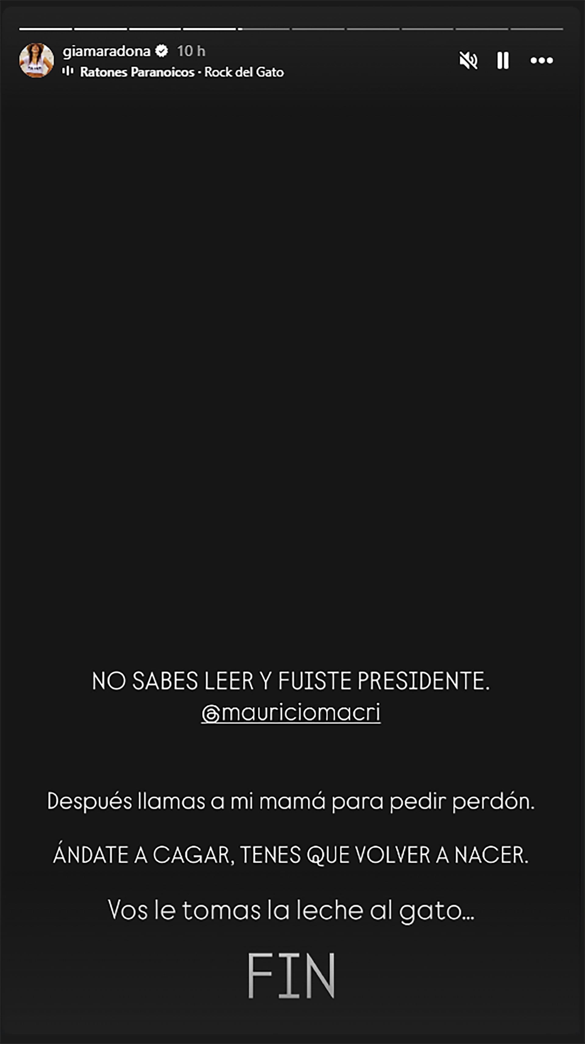 Gianinna Maradona retomó una recordada frase de su padre y firmó: